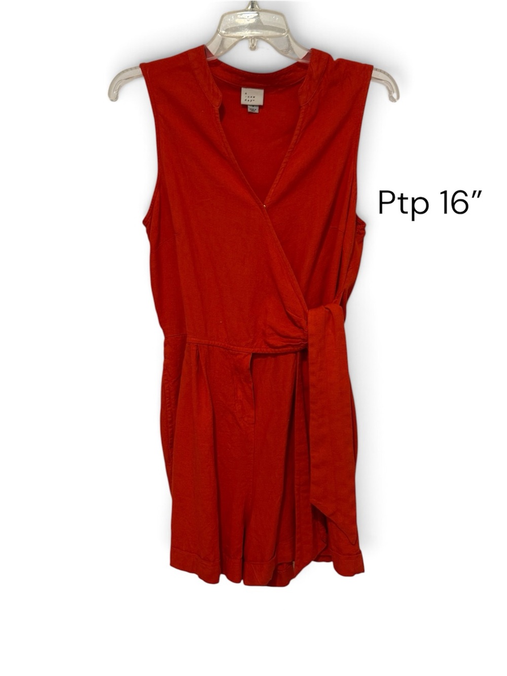 a new day Red Sleeveless Wrap Romper with Side Tie